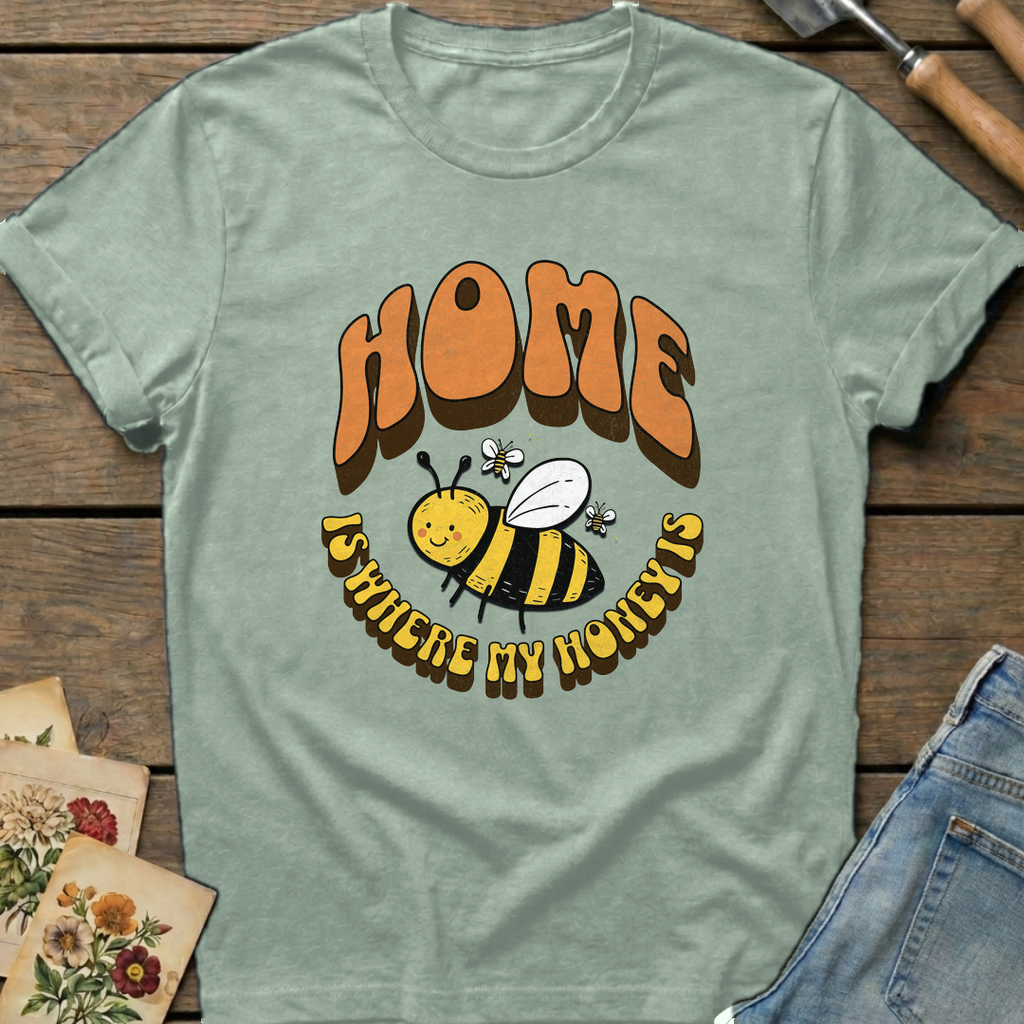 Home Is Where My Honey Is in Bay - Comfort Colors 1717 flat lay