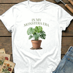 Monstera Era T-Shirt in White - Comfort Colors 1717 flat lay