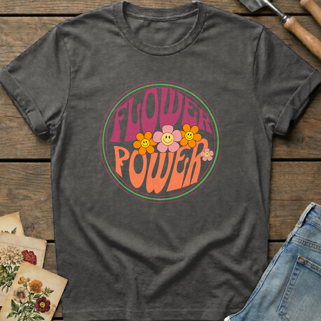 Flower Power in Pepper - Comfort Colors 1717 flat lay