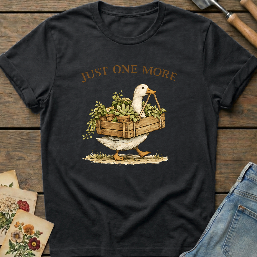 Just one more T-Shirt in Black - Comfort Colors 1717 flat lay