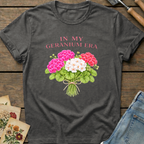 In My Geranium Era T-Shirt in Pepper - Comfort Colors 1717 flat lay