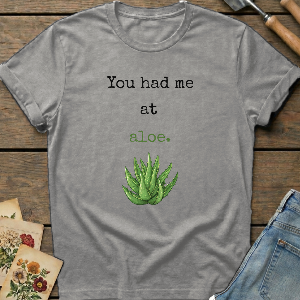 You had me at Aloe T-Shirt in Grey - Comfort Colors 1717 flat lay