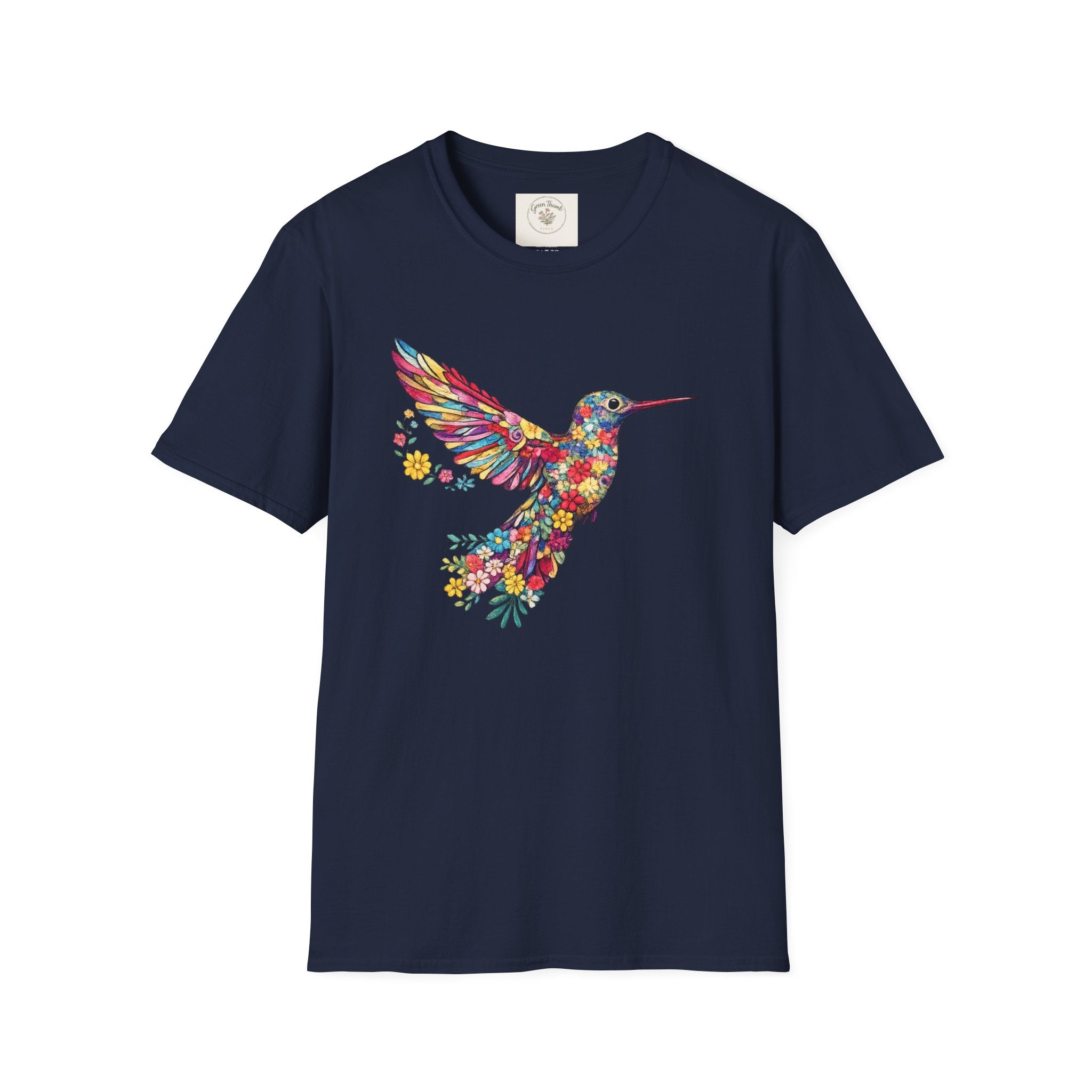Embroidered Hummingbird (faux)T-shirt