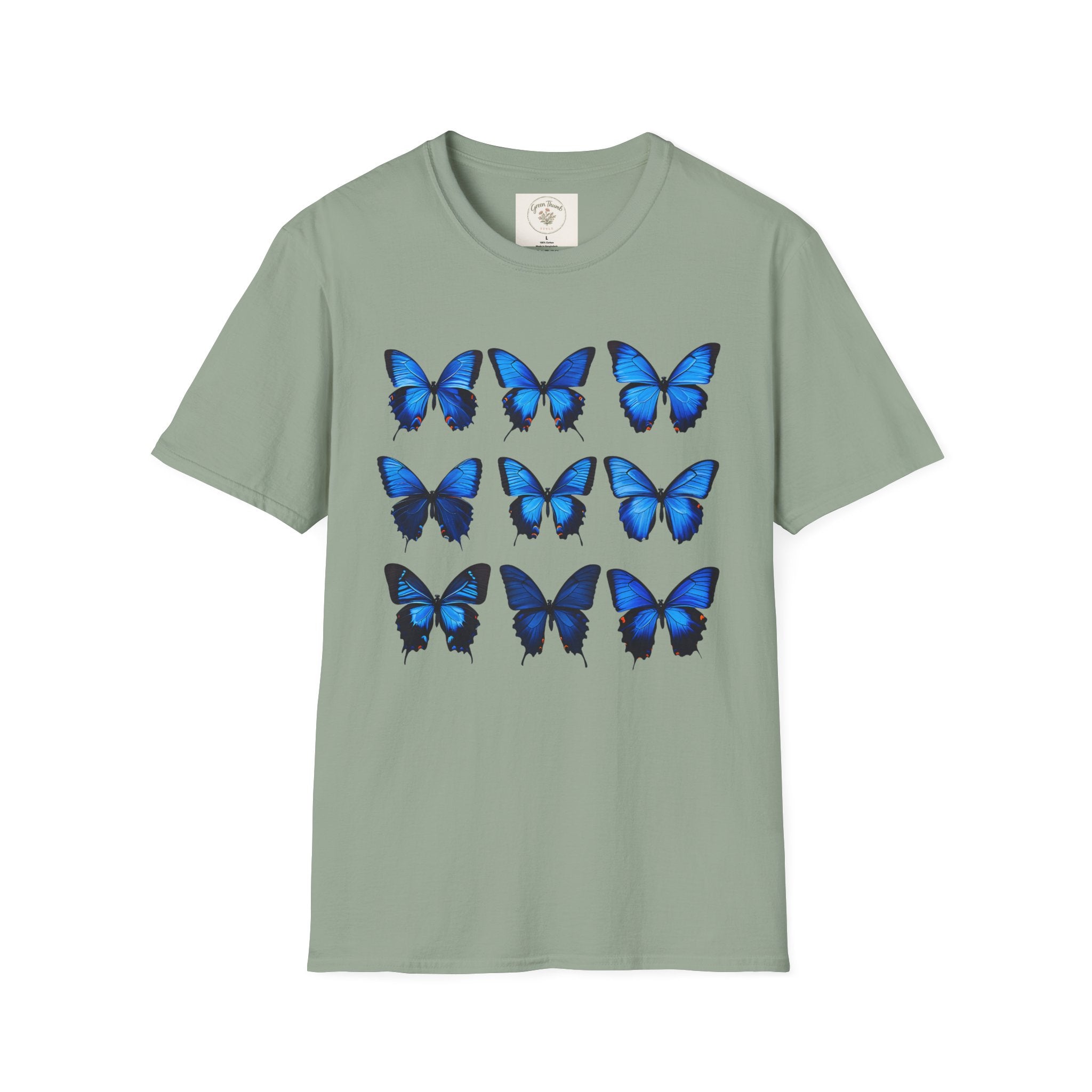 Blue Butterfly Matrix T-Shirt