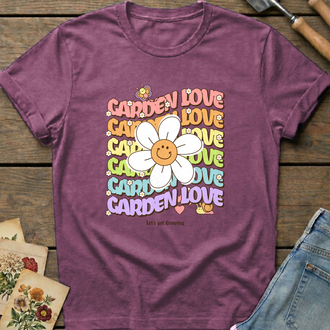 Garden Love in Berry - Comfort Colors 1717 flat lay