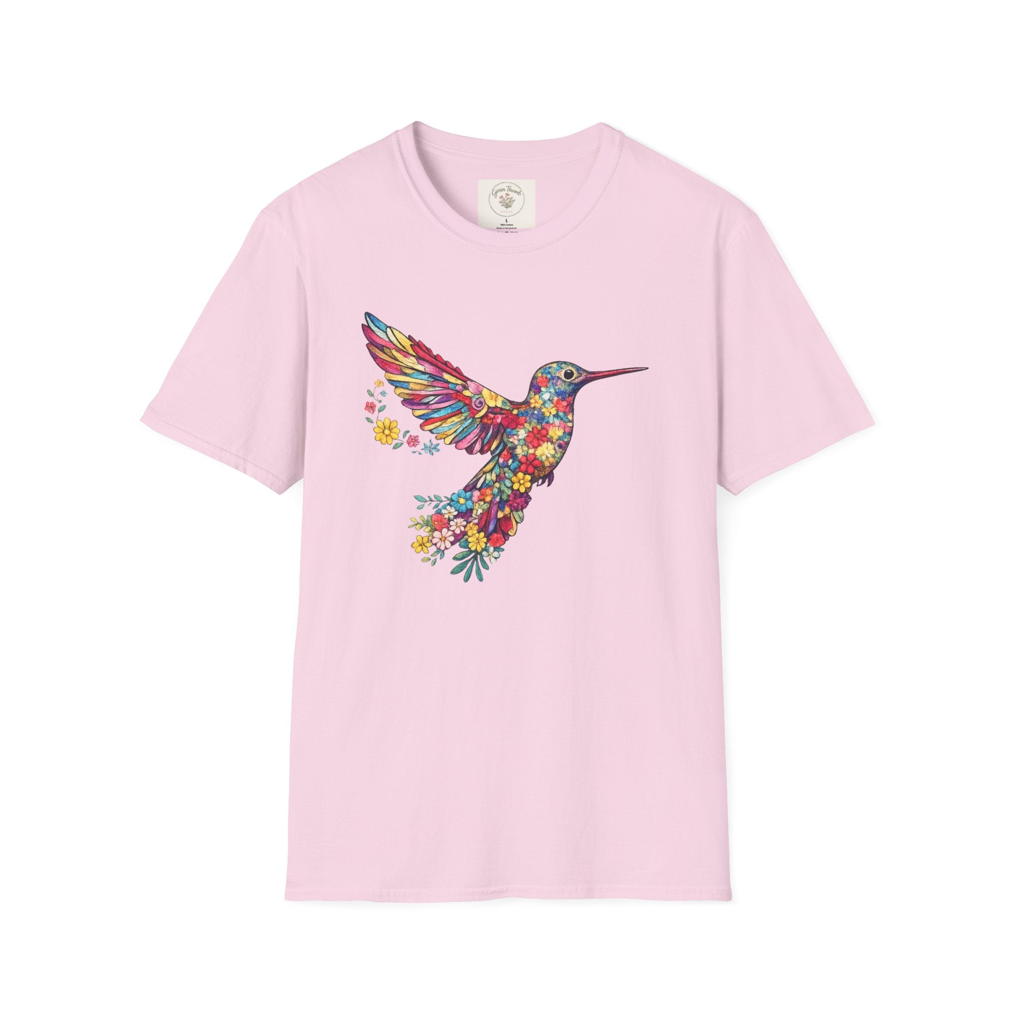 Embroidered Hummingbird (faux)T-shirt