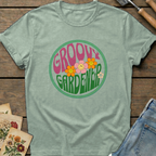 Groovy Gardener T-shirt in Bay - Comfort Colors 1717 flat lay