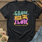 Grow with the Flow in Black - Comfort Colors 1717 flat lay