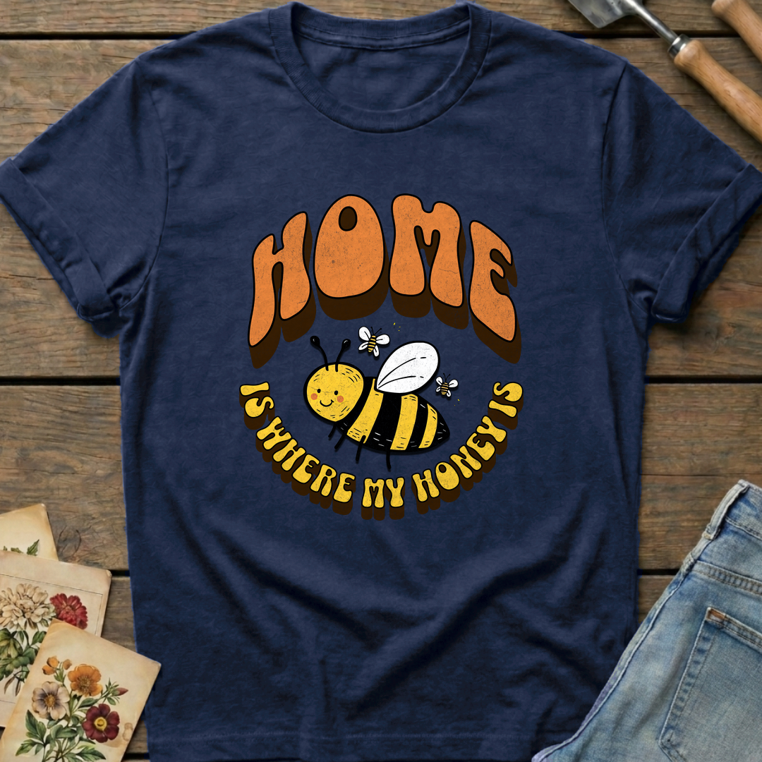 Home Is Where My Honey Is in Midnight - Comfort Colors 1717 flat lay