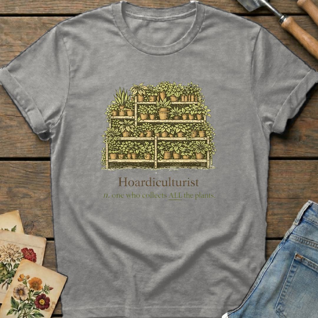 Hoardiculturist T-Shirt in Grey - Comfort Colors 1717 flat lay