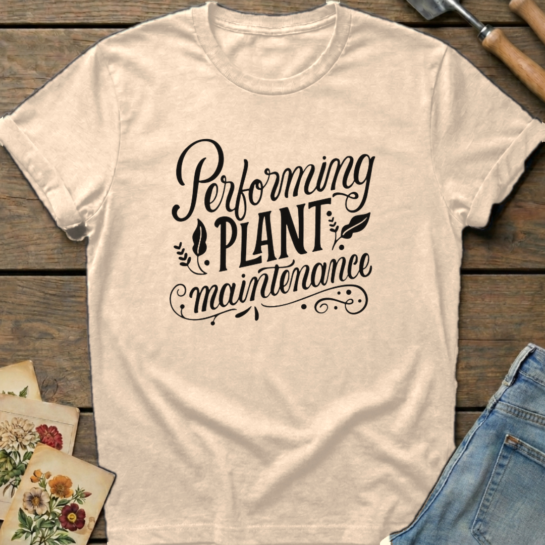 Plant MaintenanceT-Shirt in Ivory - Comfort Colors 1717 flat lay