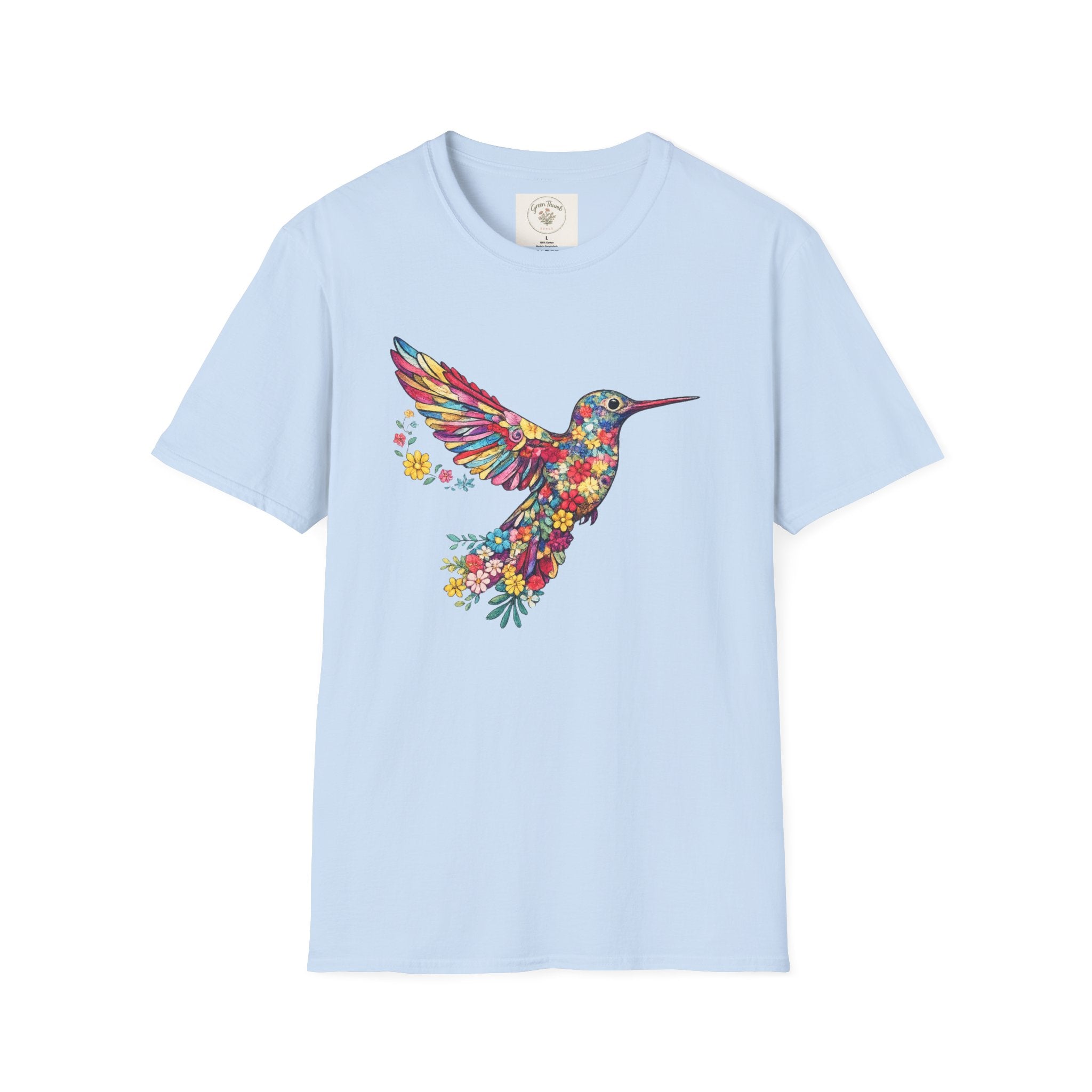 Embroidered Hummingbird (faux)T-shirt