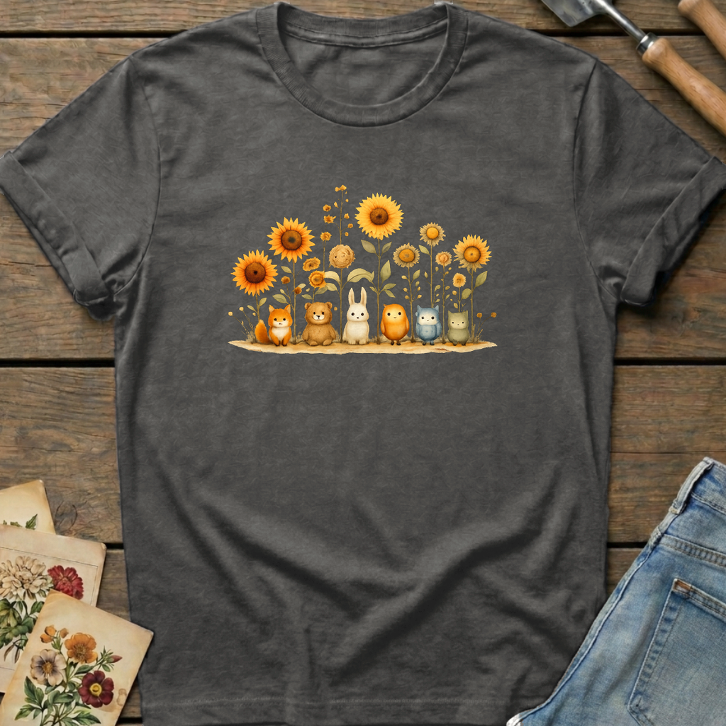 Forest Friends T-Shirt in Pepper - Comfort Colors 1717 flat lay