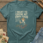 Bacon Seeds T-Shirt in Blue Spruce - Comfort Colors 1717 flat lay