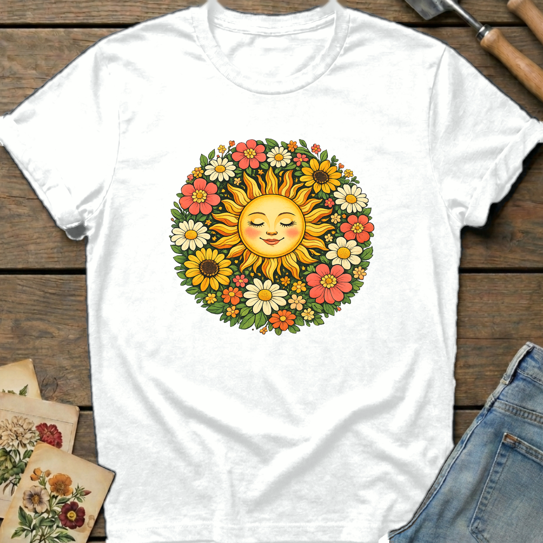 Happy Sun EC in White - Comfort Colors 1717 flat lay