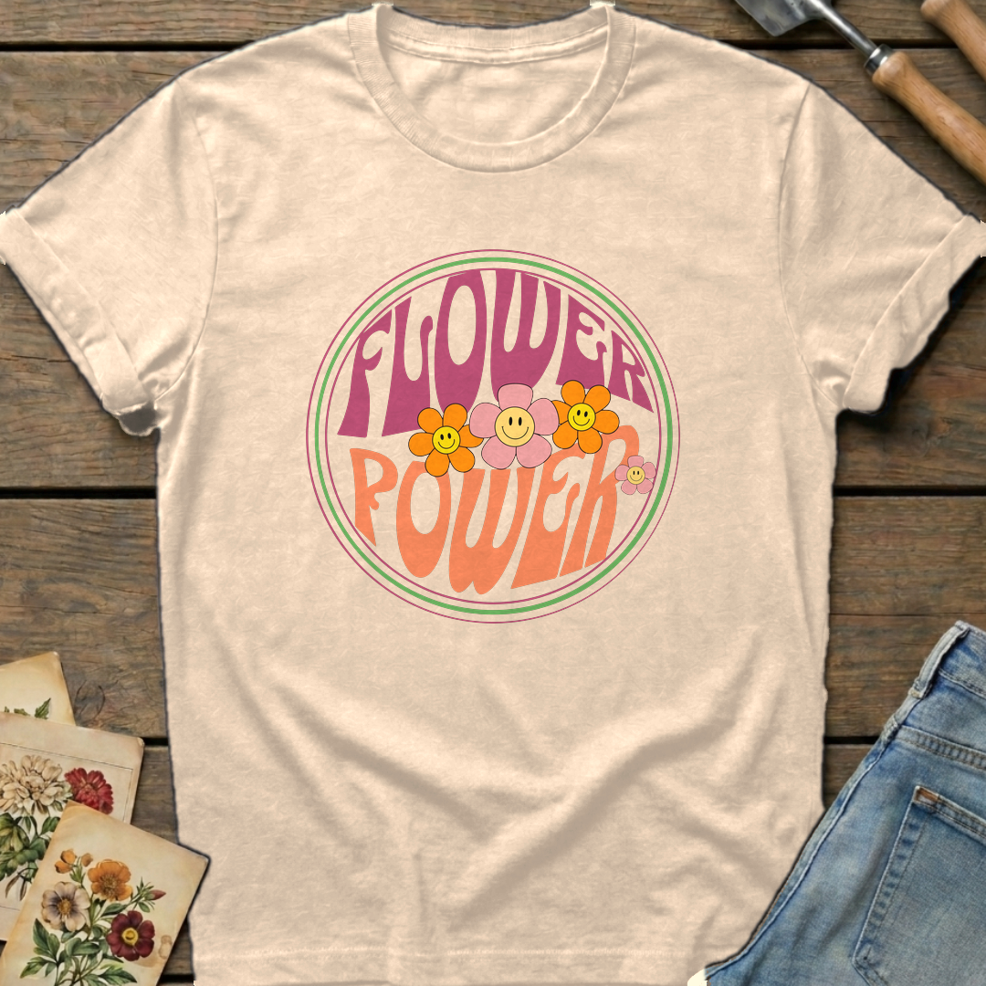 Flower Power in Ivory - Comfort Colors 1717 flat lay