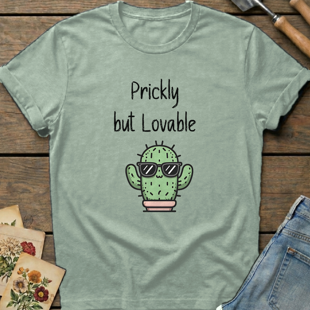 Prickly but Lovable T-Shirt in Bay - Comfort Colors 1717 flat lay