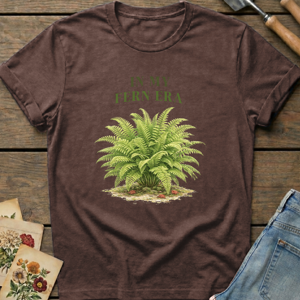 Fern Era T-Shirt in Espresso - Comfort Colors 1717 flat lay