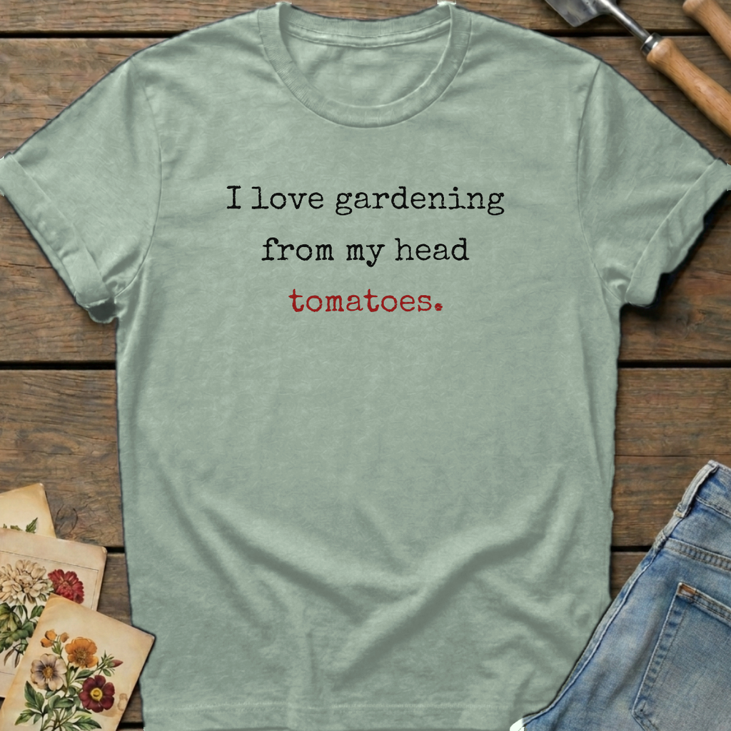 Head Tomatoes T-Shirt in Bay - Comfort Colors 1717 flat lay