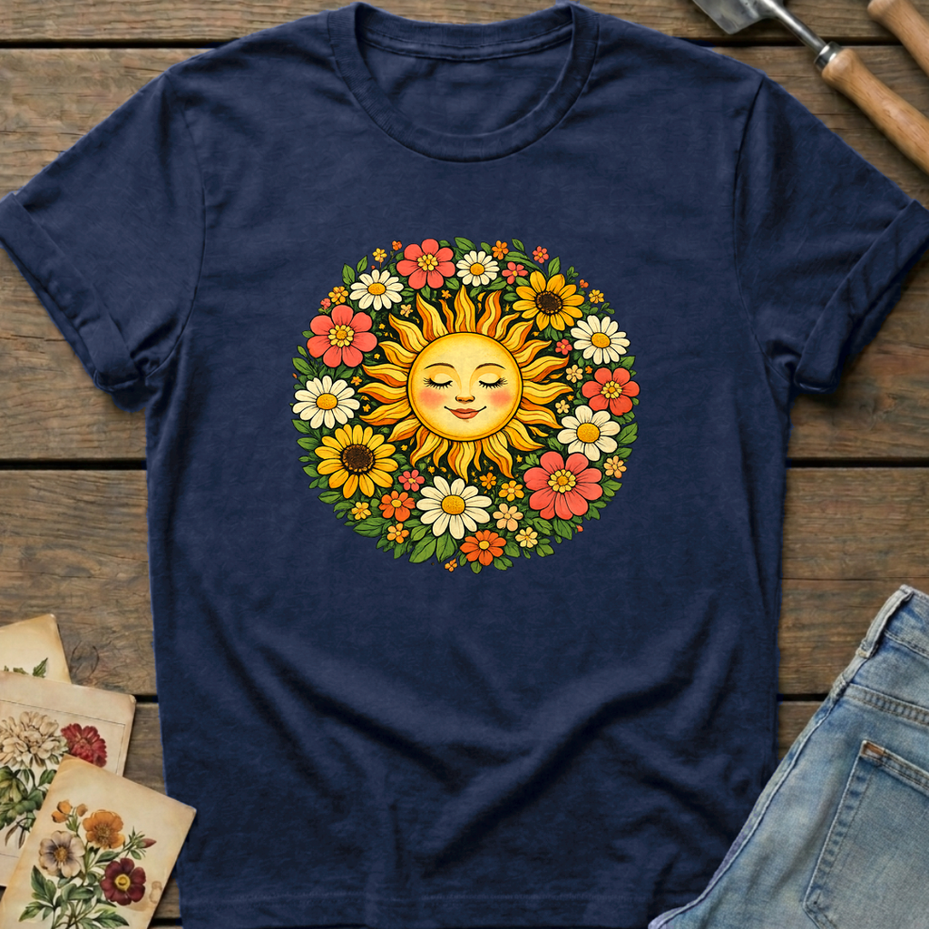Happy Sun EC in Midnight - Comfort Colors 1717 flat lay