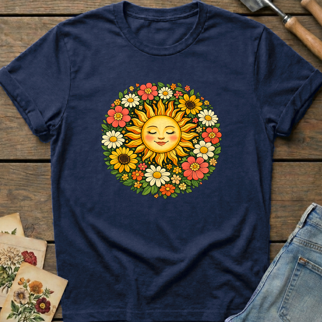 Happy Sun EC in Midnight - Comfort Colors 1717 flat lay