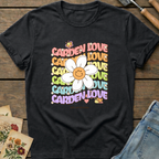 Garden Love in Black - Comfort Colors 1717 flat lay