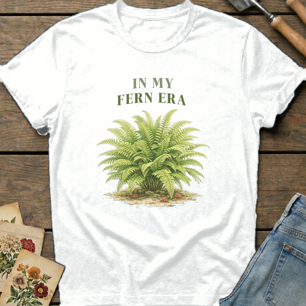 Fern Era T-Shirt in White - Comfort Colors 1717 flat lay