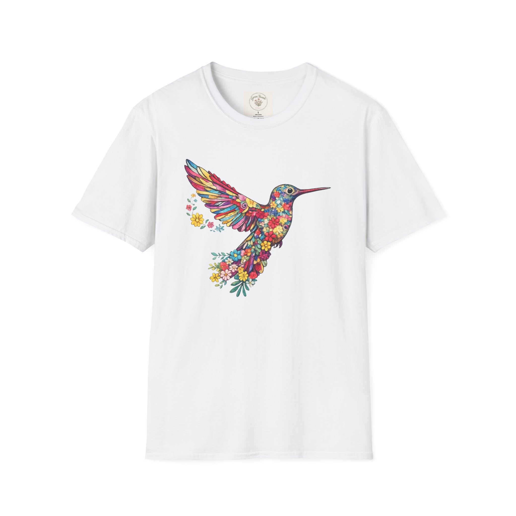 Embroidered Hummingbird (faux)T-shirt