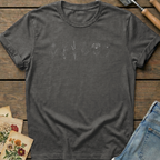 Simple Flower Line T-Shirt in Pepper - Comfort Colors 1717 flat lay