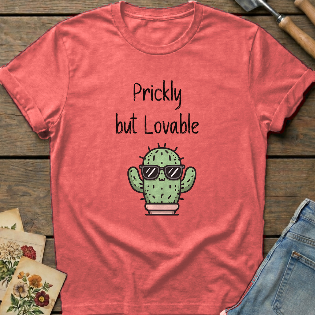 Prickly but Lovable T-Shirt in Watermelon - Comfort Colors 1717 flat lay