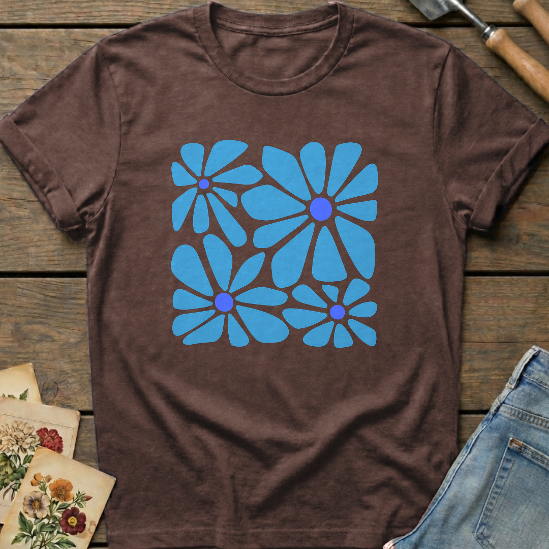 Pretty Blue T-shirt in Espresso - Comfort Colors 1717 flat lay