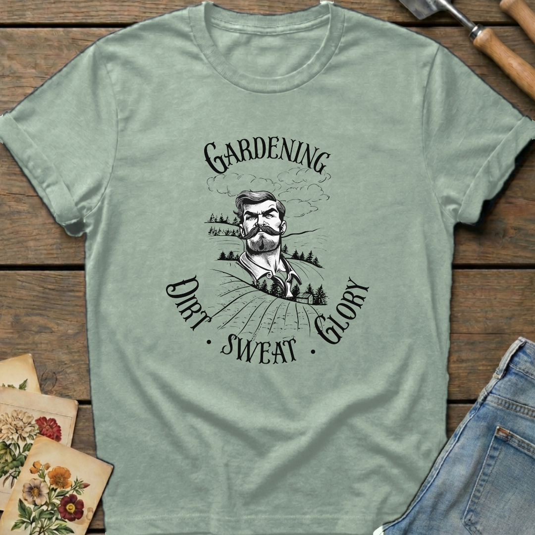 Dirt Sweat Glory T-shirt in Bay - Comfort Colors 1717 flat lay