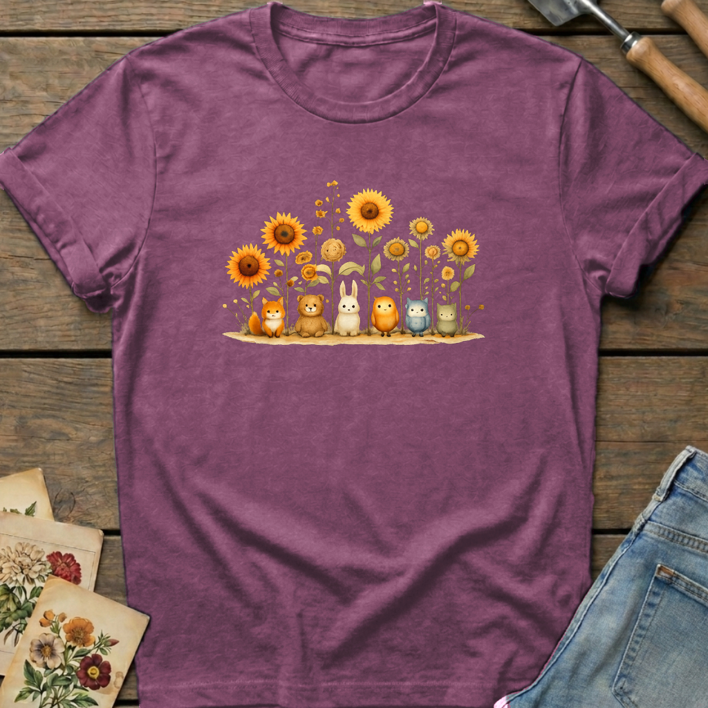 Forest Friends T-Shirt in Berry - Comfort Colors 1717 flat lay