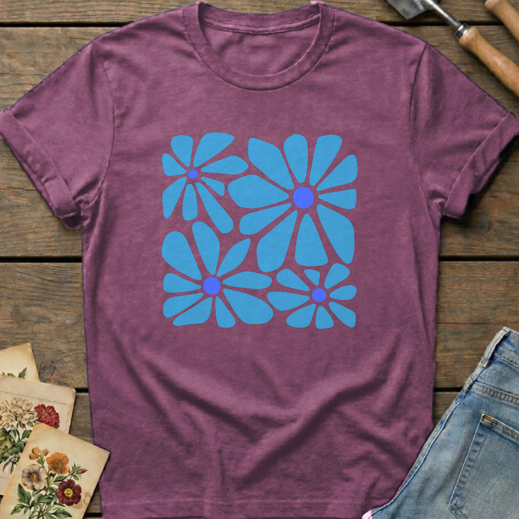 Pretty Blue T-shirt in Berry - Comfort Colors 1717 flat lay