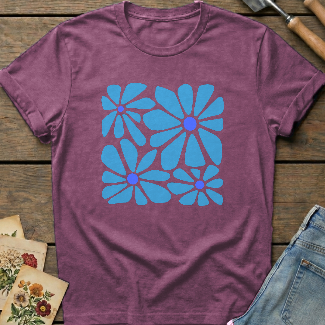 Pretty Blue T-shirt in Berry - Comfort Colors 1717 flat lay