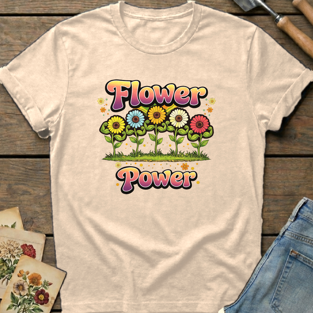 Flowers Powerful in Ivory - Comfort Colors 1717 flat lay