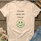 Plants make me happy T-Shirt in Ivory - Comfort Colors 1717 flat lay