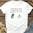 Spray Paint Green Thumb T-Shirt in White - Comfort Colors 1717 flat lay
