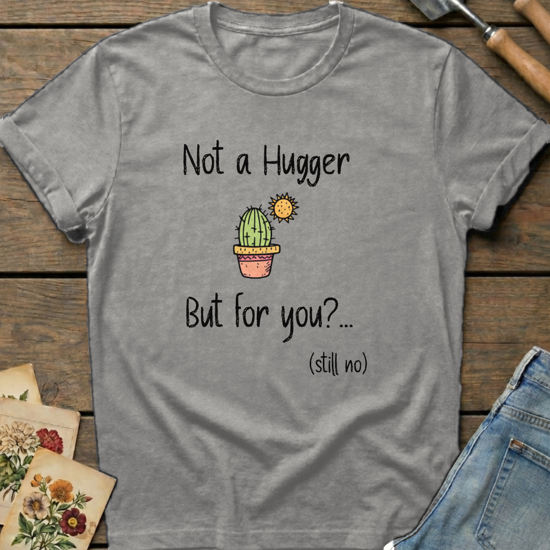 Not a hugger T-Shirt in Grey - Comfort Colors 1717 flat lay