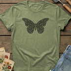 Butterfly Silhouette T-shirt in Moss - Comfort Colors 1717 flat lay