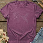 Hummingbird Trumpet Vine T-Shirt in Berry - Comfort Colors 1717 flat lay