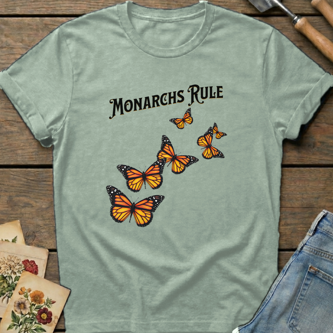 Monarchs Rule in Bay - Comfort Colors 1717 flat lay