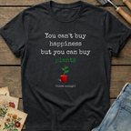 Can't Buy Happiness T-Shirt in Black - Comfort Colors 1717 flat lay