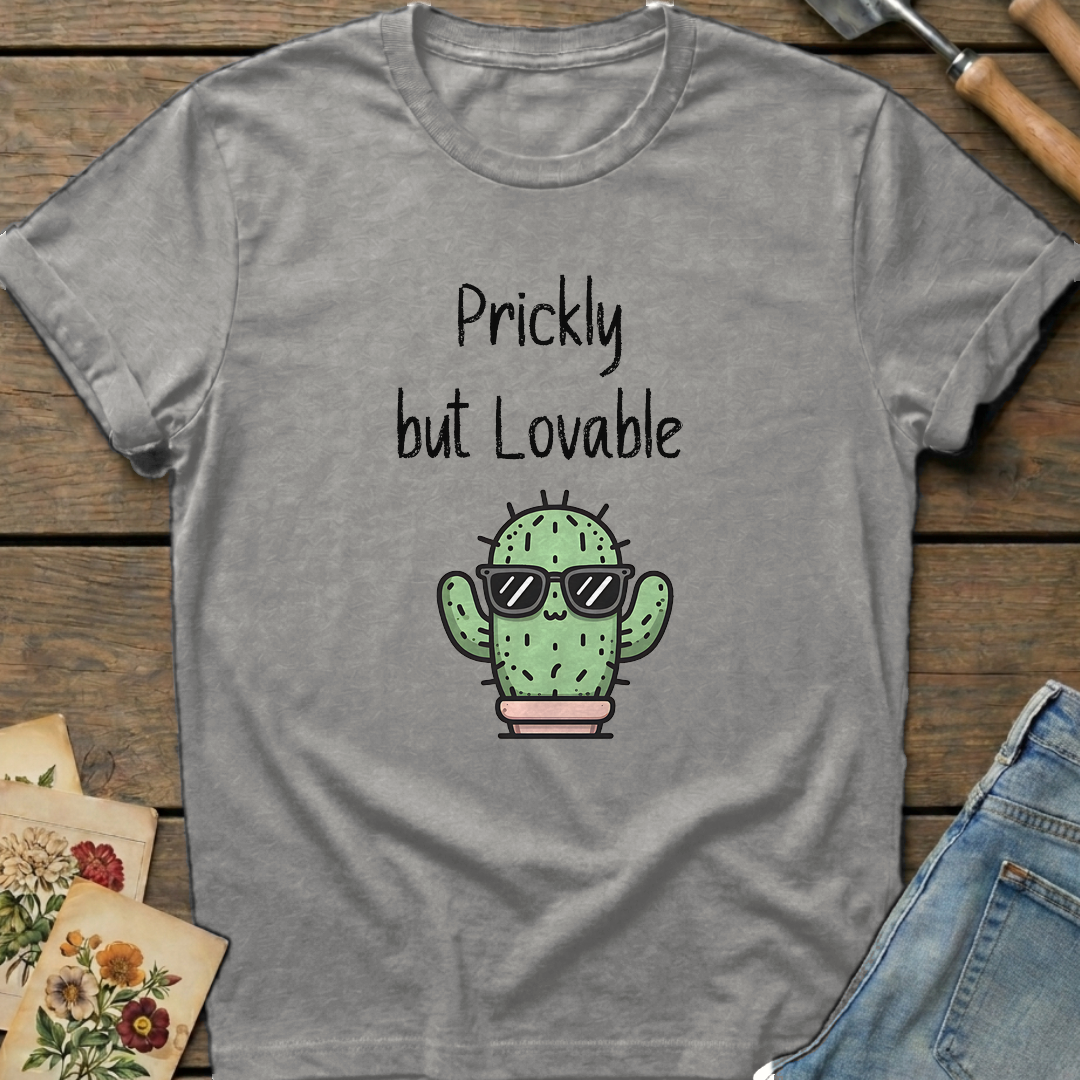 Prickly but Lovable T-Shirt in Grey - Comfort Colors 1717 flat lay