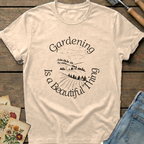 Gardening is a Beautiful Thing T-shirt in Ivory - Comfort Colors 1717 flat lay