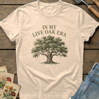 Live Oak Era T-Shirt in Ivory - Comfort Colors 1717 flat lay