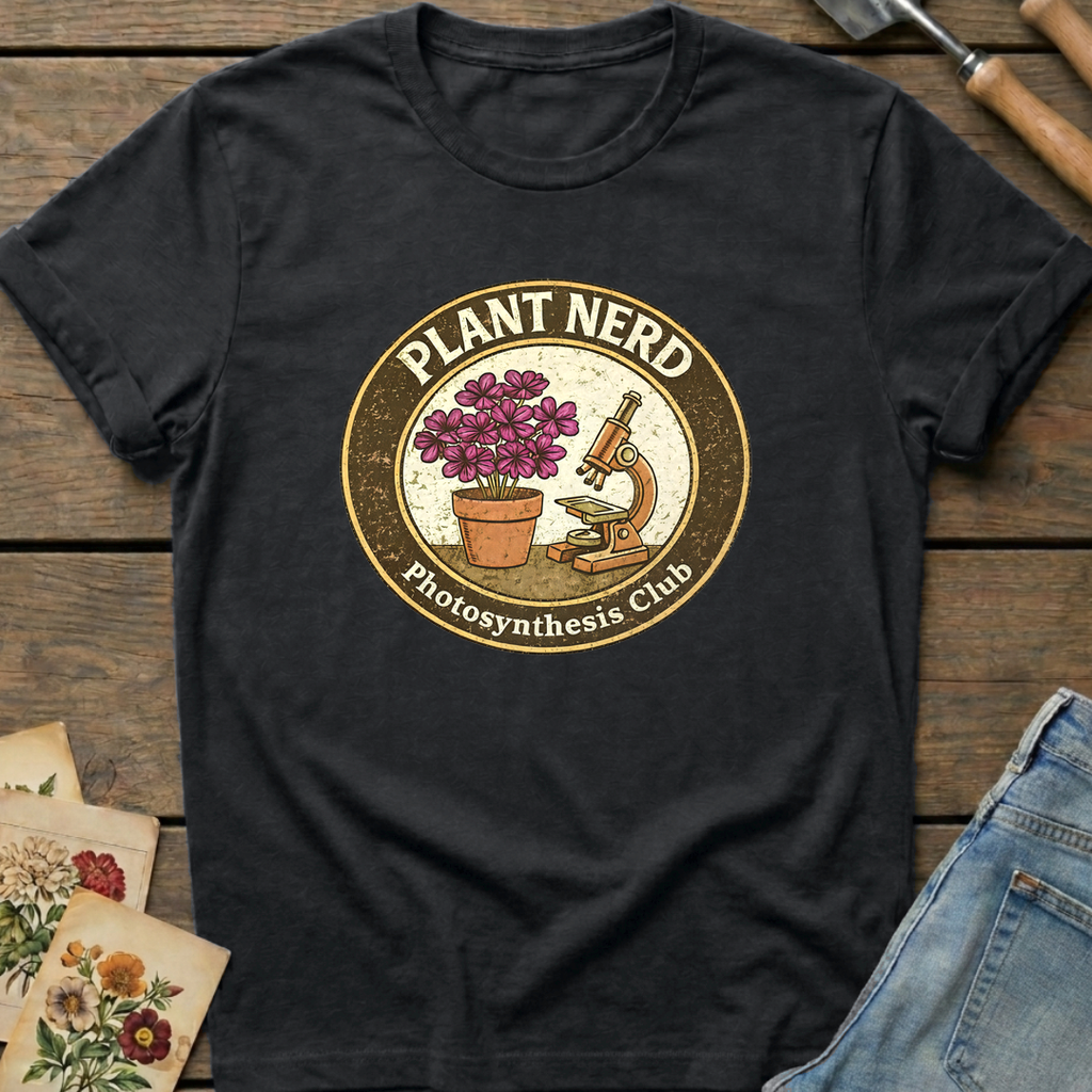 Plant Nerd in Black - Comfort Colors 1717 flat lay