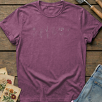 Simple Flower Line T-Shirt in Berry - Comfort Colors 1717 flat lay