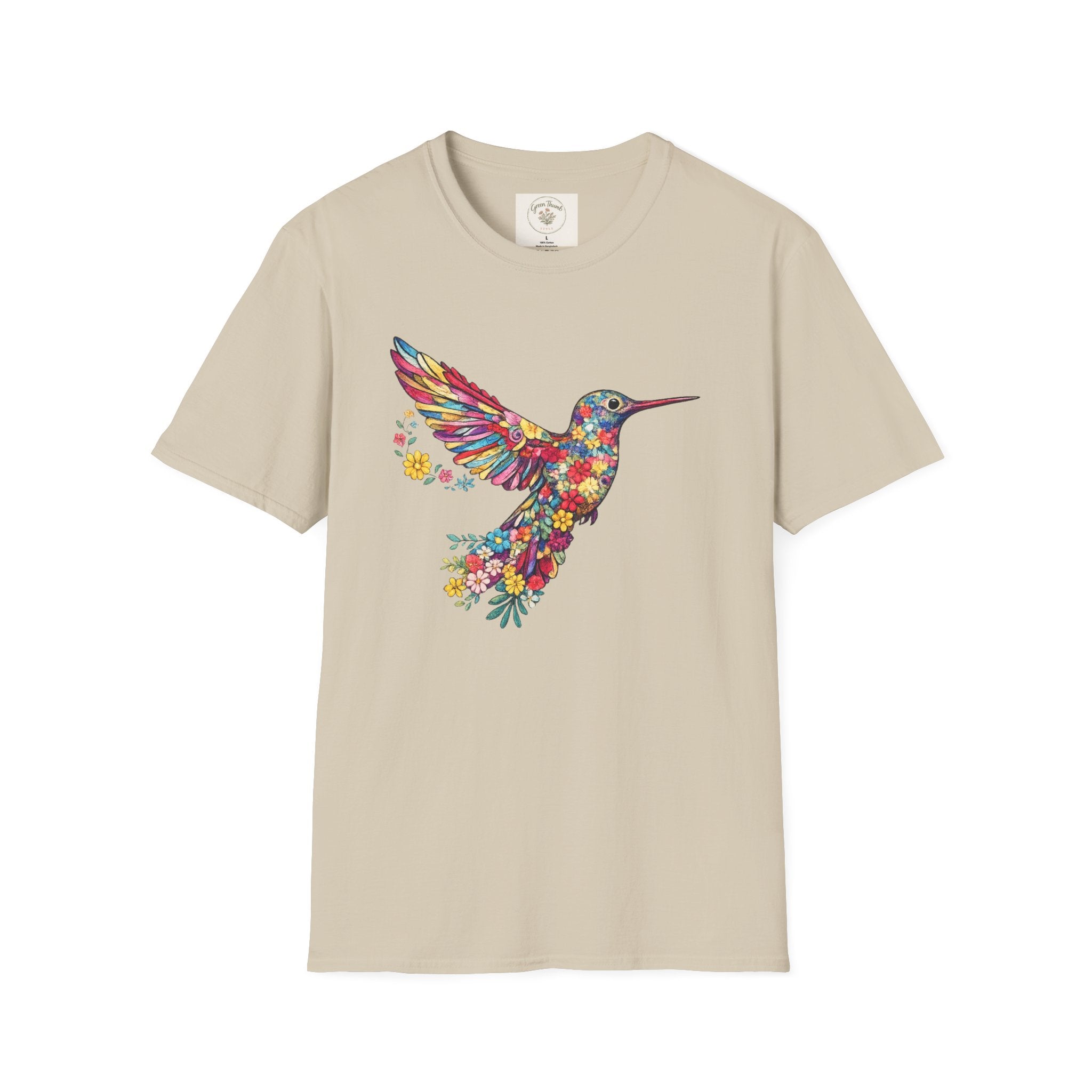 Embroidered Hummingbird (faux)T-shirt