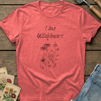 I Love Wild Flowers T-Shirt in Watermelon - Comfort Colors 1717 flat lay